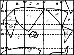 读七大洲轮廓图回答下列各题7分1将下列代表大洲和大洋的序号及字母